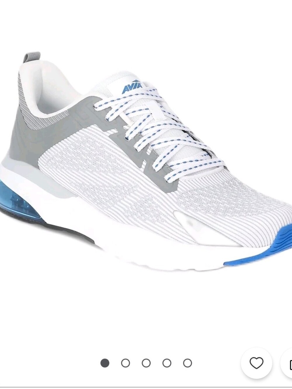 Avia Men's O2 Air Trainer Sneaker in white and gray, featuriown subcategory